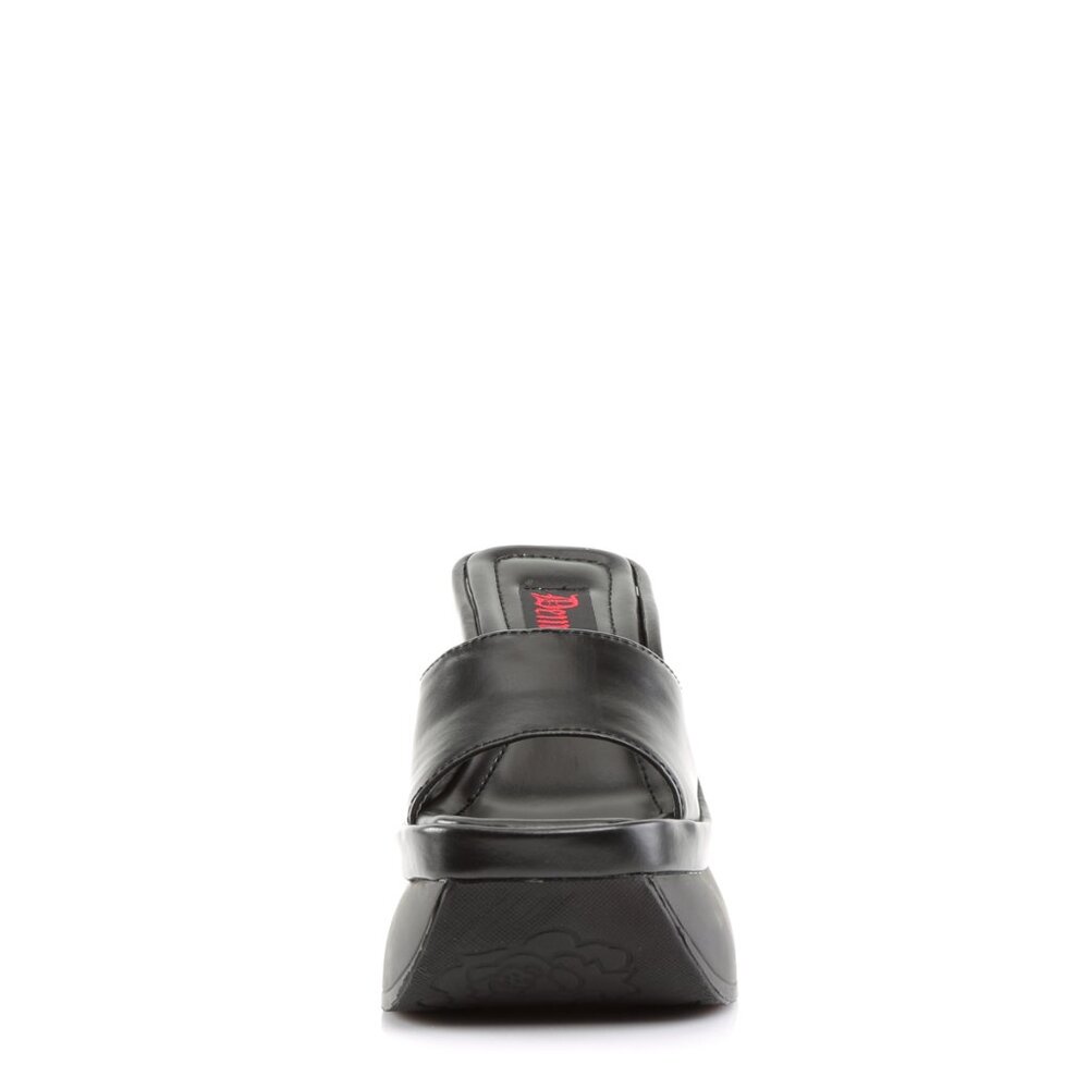 Demonia Pace-01 Black Wedge Platform Sandals - Picture 5 of 5